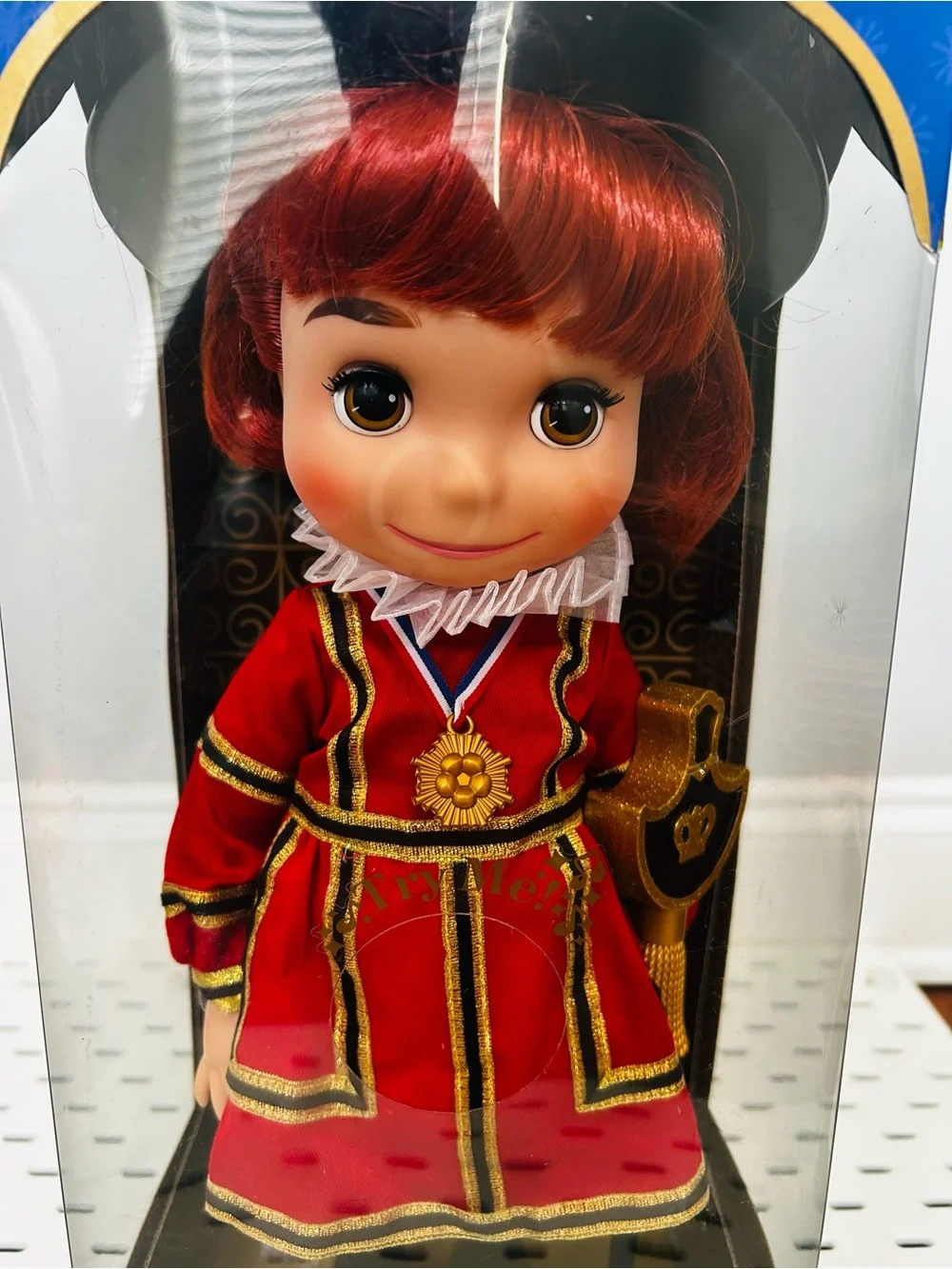 Disney It's a Small World England Doll in Red and Gold Costume